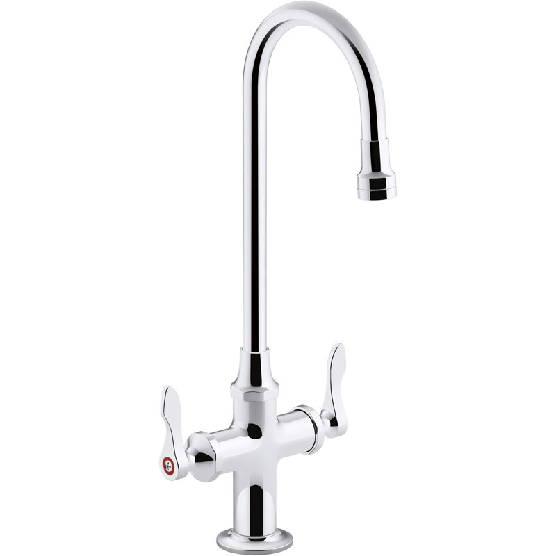 Triton Bowe 1.0 GPM Monoblock Gooseneck Bathroom Sink Faucet with Aerated Flow and Lever Handles, Drain Not Included