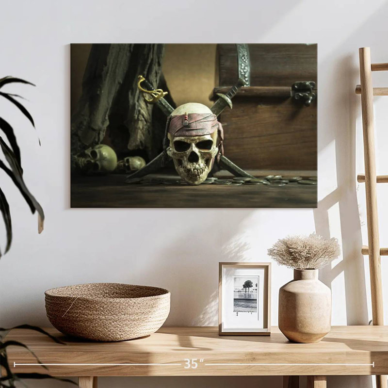 Crâne de pirate Kelan, H 16 po x l 24 po