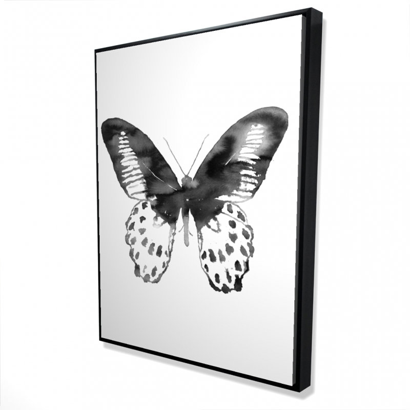 Black Butterfly Print On Canvas