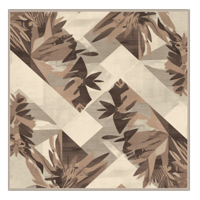 Tapis à motif géométrique doux et moelleux beige et moderne à motif géométrique Bran de Pandanus