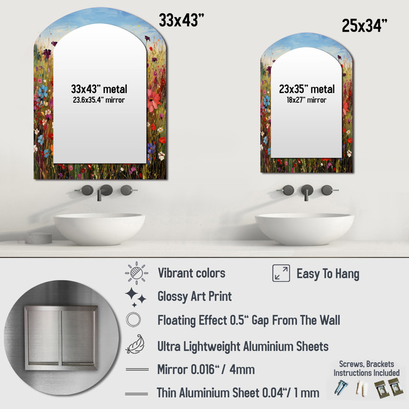 Miroir mural décoratif Manderly, 34 po x 25 po