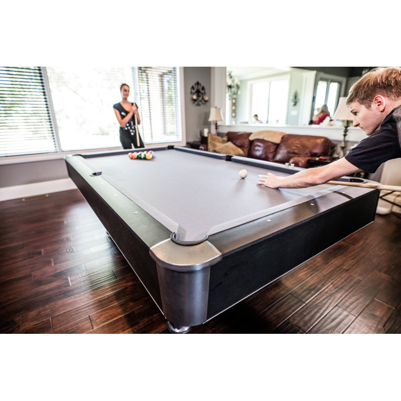 Dakota 8' Black Slate and Metal Billiard Table