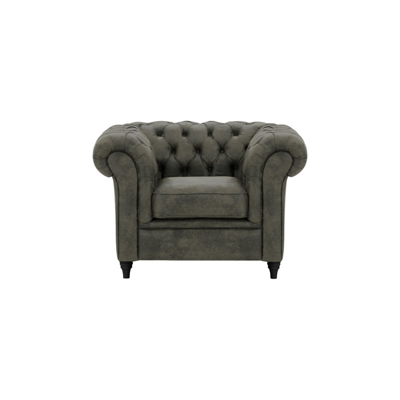 Littlehampton Upholstered Chesterfield Chair, Dark Grey