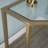42" Clear and Gold Glass and Iron Corner Writing Desk-46151925