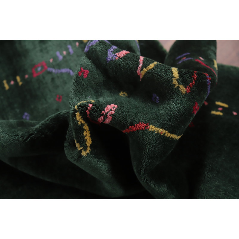 Tapis vert Gabbeh 1 x 1