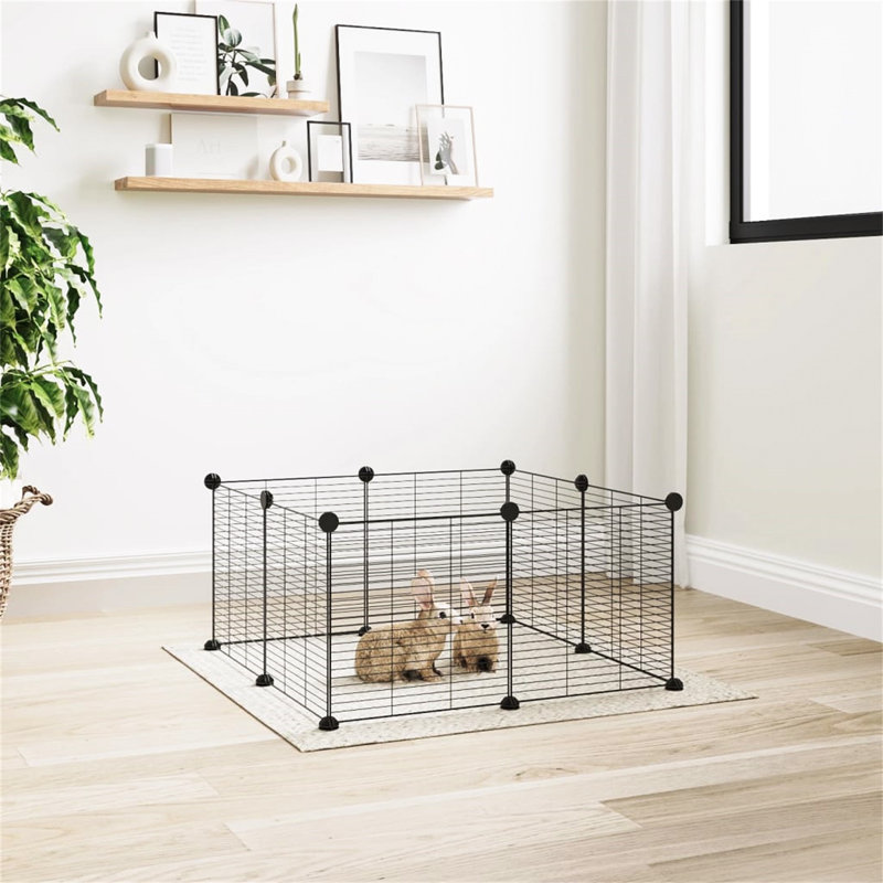 Petite cage pour animaux vidaXL en acier thermolaqué noir