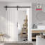 Porte de grange en bois manufacturé à panneaux en PVC avec trousse de quincaillerie-91154254-88629666