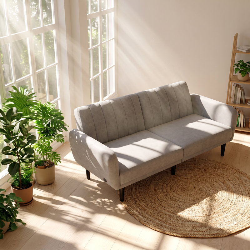 Canapé futon convertible Cannelé l 81 po x P 32,5 po x H 32,5 po Kanepe