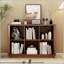 Bibliothèque à 6 cubes, tablette horizontale basse de 40 pouces de large avec bord courbé, bibliothèque en bois à 2 niveaux pour un décor de maison de campagne moderne