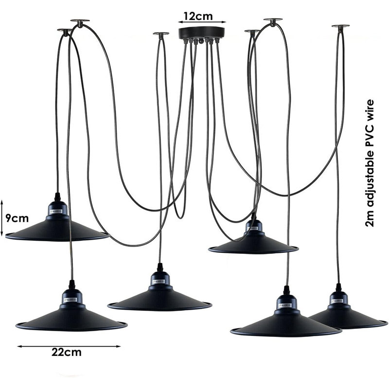 6 - Light Black Cluster Pendant