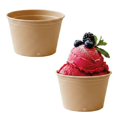 Tasse à portion compostable EcoQualité 4Oz sans couvercle - Condiments et échantillons Soufflé jetable biodégradable à usage unique - Pour les restaurants, la restauration et les mets à emporter (4000)