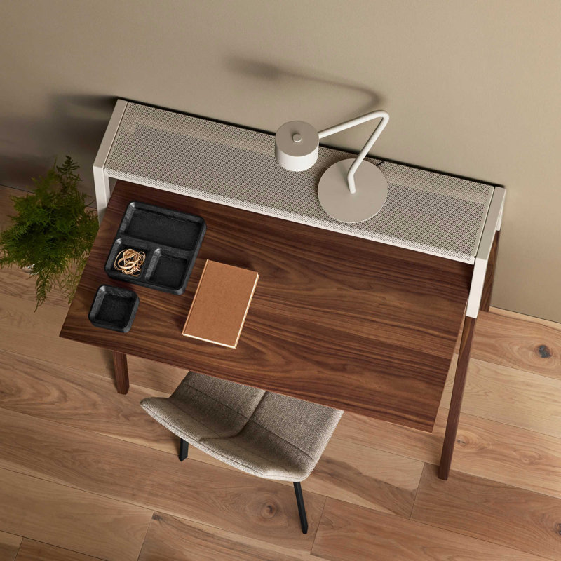 Organisateur de bureau carré One, Acacia noir teint