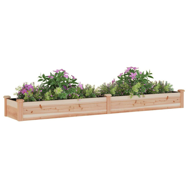 Matwau Wood Raised Garden Bed, 9.8" H x 94.5" W x 17.7" D, Natural