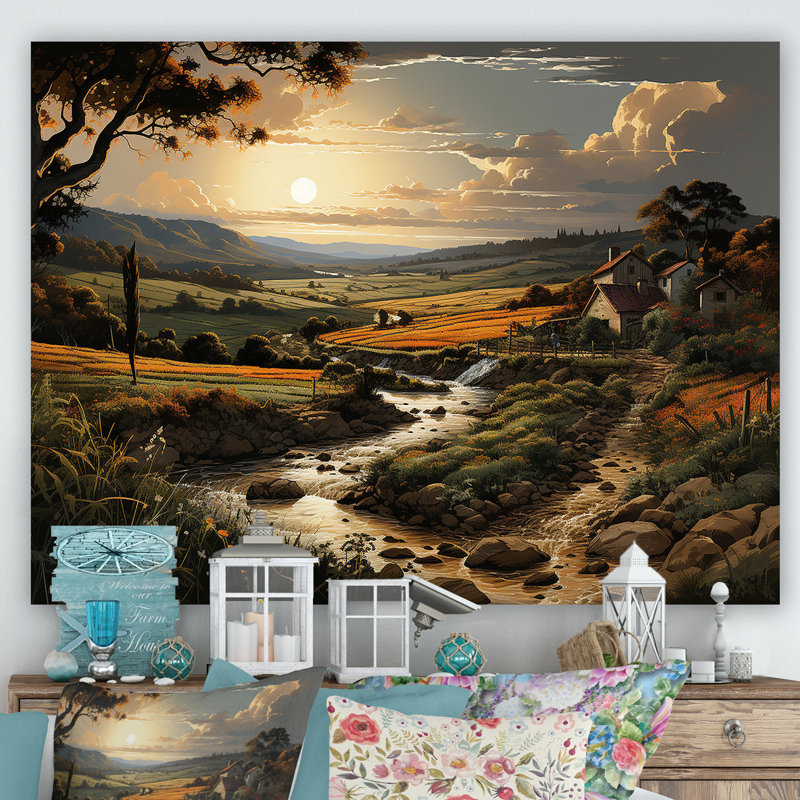 «Vineyard Charm Landscape V», reproduction sur toile, H 34 po x l 44 po x P 1,5 po, Toile tendue