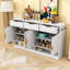 Buffet Farmhouse avec tablette réglable, 3 tiroirs, 4 portes et compartiments ouverts-1359142404
