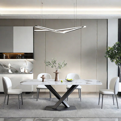 Italian style simple rectangular dining table sets