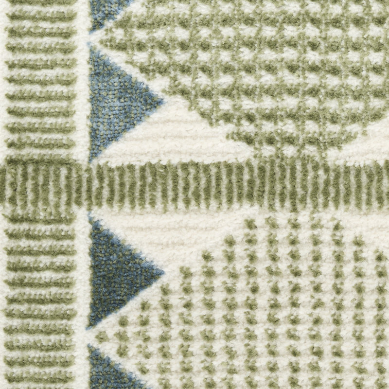 Maridee Green Blue Modern Indoor Rug, Rectangle 5' x 7'