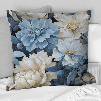 Misty Whispers Moody Patterns I - Coussin décoratif à imprimé floral