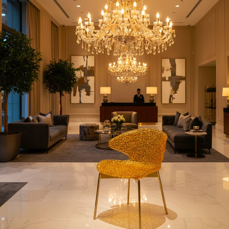 Chaise de salle à manger Swan Luxury, Ambre