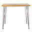 Table d'extérieur en bois - avec finition et fabrication en fer industrielle