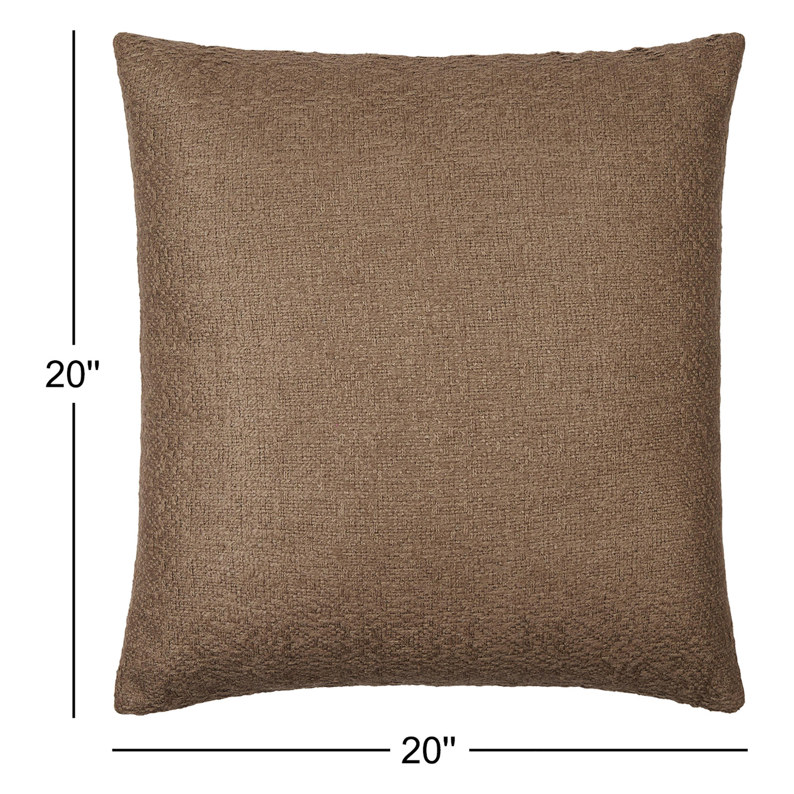 Alcona Throw Pillow, 20"H x 20"W, Pillow Cover Only - No Insert, Brown