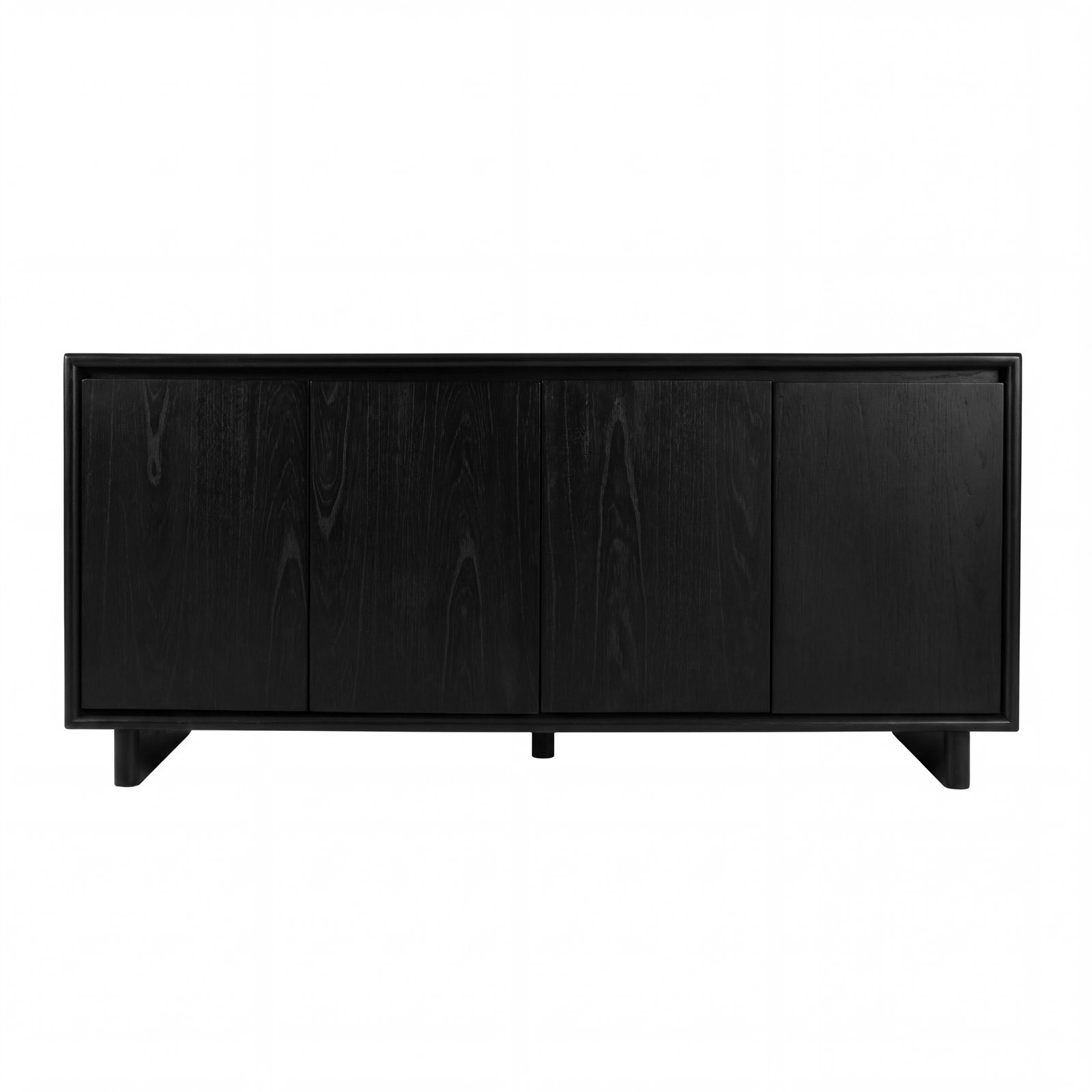 Soleil 63 in. W Wood Sideboard with Interior Storage, Black