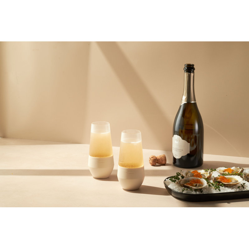 Rabbit Freezable 12 oz. Champagne Flutes, Taupe