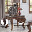 Table de bout Forsythia, plateau en marbre et finition noyer