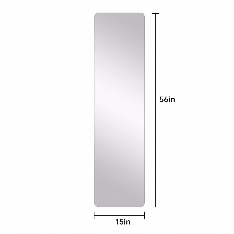 Miroir de coin argenté de haute qualité pour salle de bain avec miroir, 55,12 po x 14,96 po