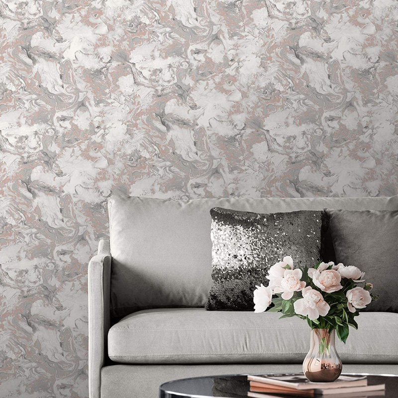 Elixir Marble Wallpaper, Rose Gold