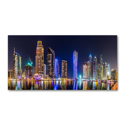 Dubai At Night - Wrapped Canvas Print