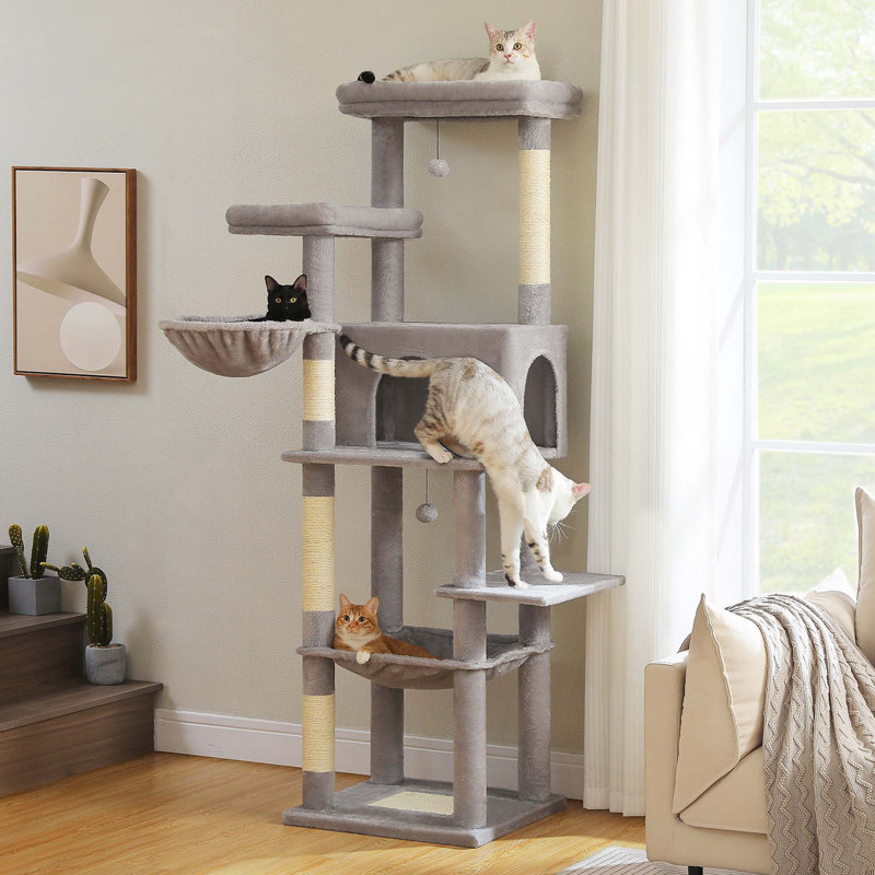 Grand arbre à chat pour grands chats, Gris