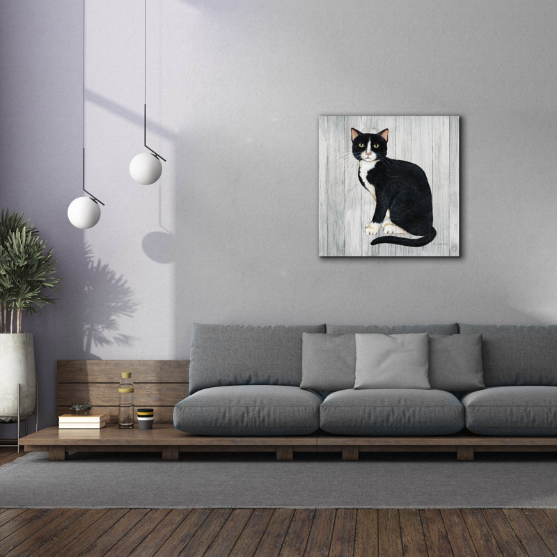 Art mural sur toile Winston Porter «Country Kitty I On Wood» par David Carter Brown, H 37 po x l 37 po x P 1,5 po