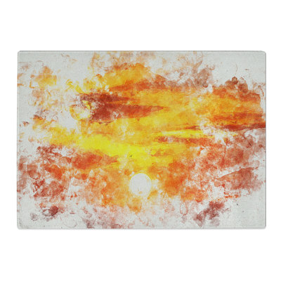 Tempered Glass Striking Orange Sunset Chopping Board