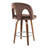 Ava Upholstered Contemporary Fixed-Height Stool With Swivel In Glazed Wood With Round Metal Footrest By Lumisource - Set Of 2-113645351-113645355-113645358