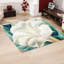 Tapis à poils doux de qualité supérieure avec un motif floral complexe pour une touche luxueuse à votre espace de vie contemporain-267724255