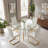 5-Piece Modern Round Tempered Glass Dining Set with Cantilever Chairs-1890249306-1890444221