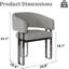 Chaise avec accoudoirs de salle à manger en teck Grey Boucle-104902842
