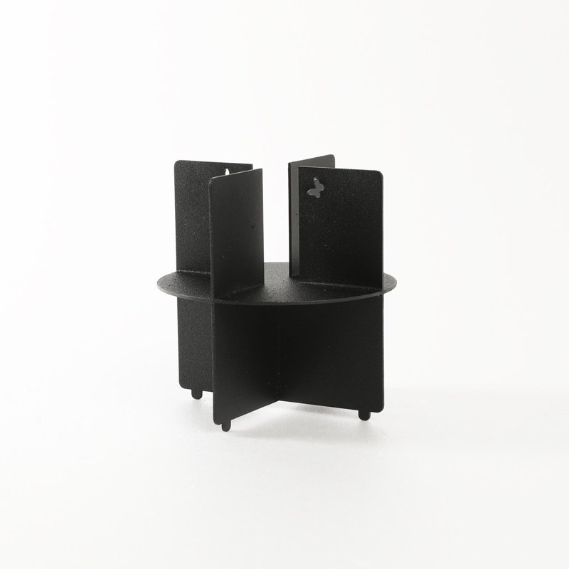 Metal Tabletop Candlestick, Black