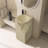 15 1/2'' Freestanding Solid Surface Pedestal Sink With Gloss Black Basin And Chiseled Front-122809352