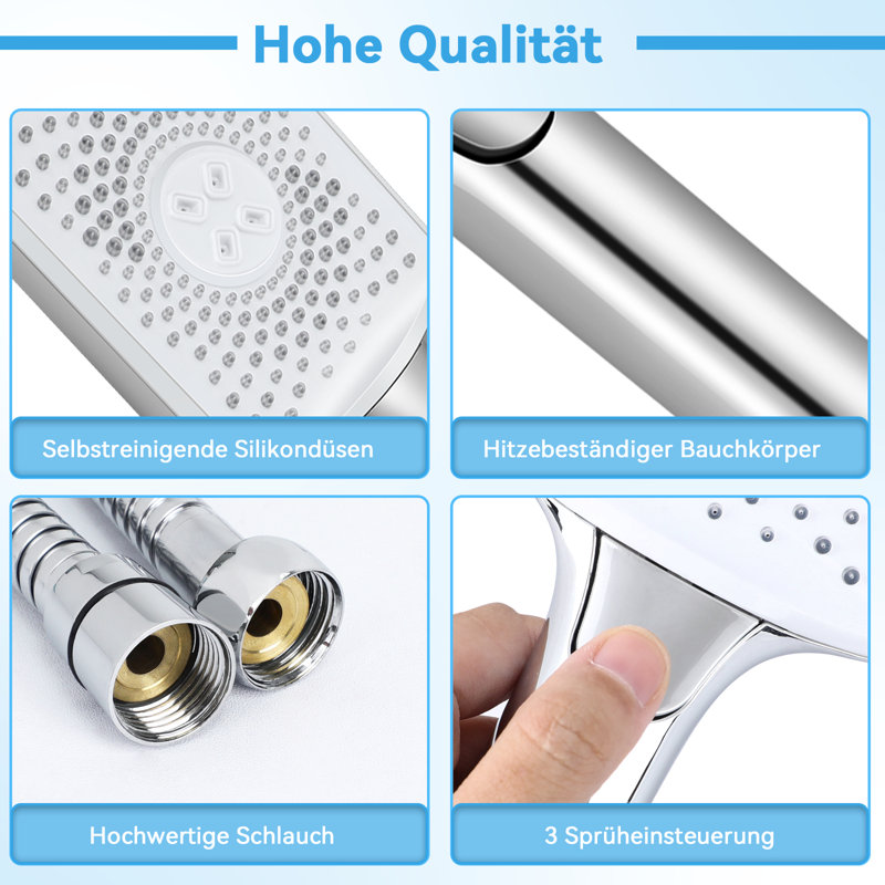 Greiner Handheld Shower Head with Water Filtration, White