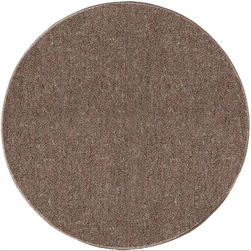 Tapis uni brun tissé à la machine, Rond 10 pi