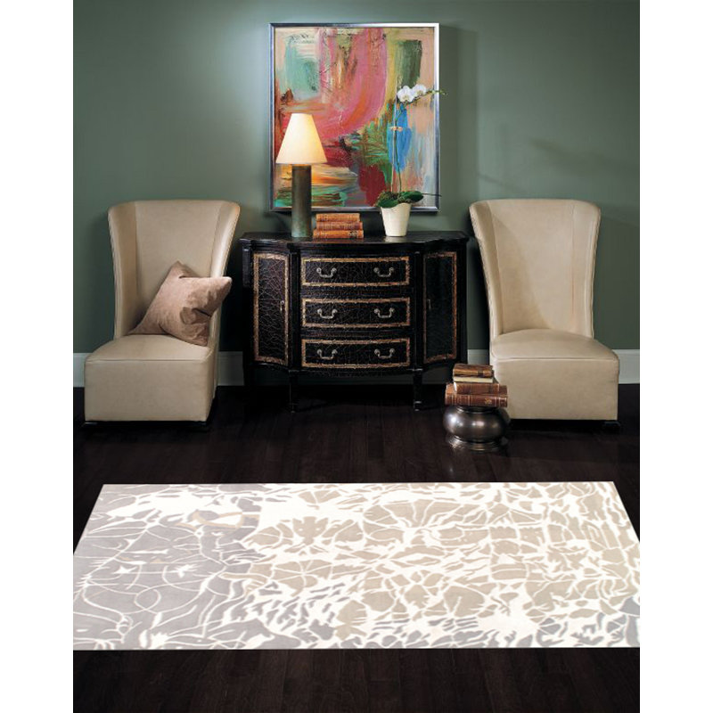Abstract Area Rug in Beige/Gray