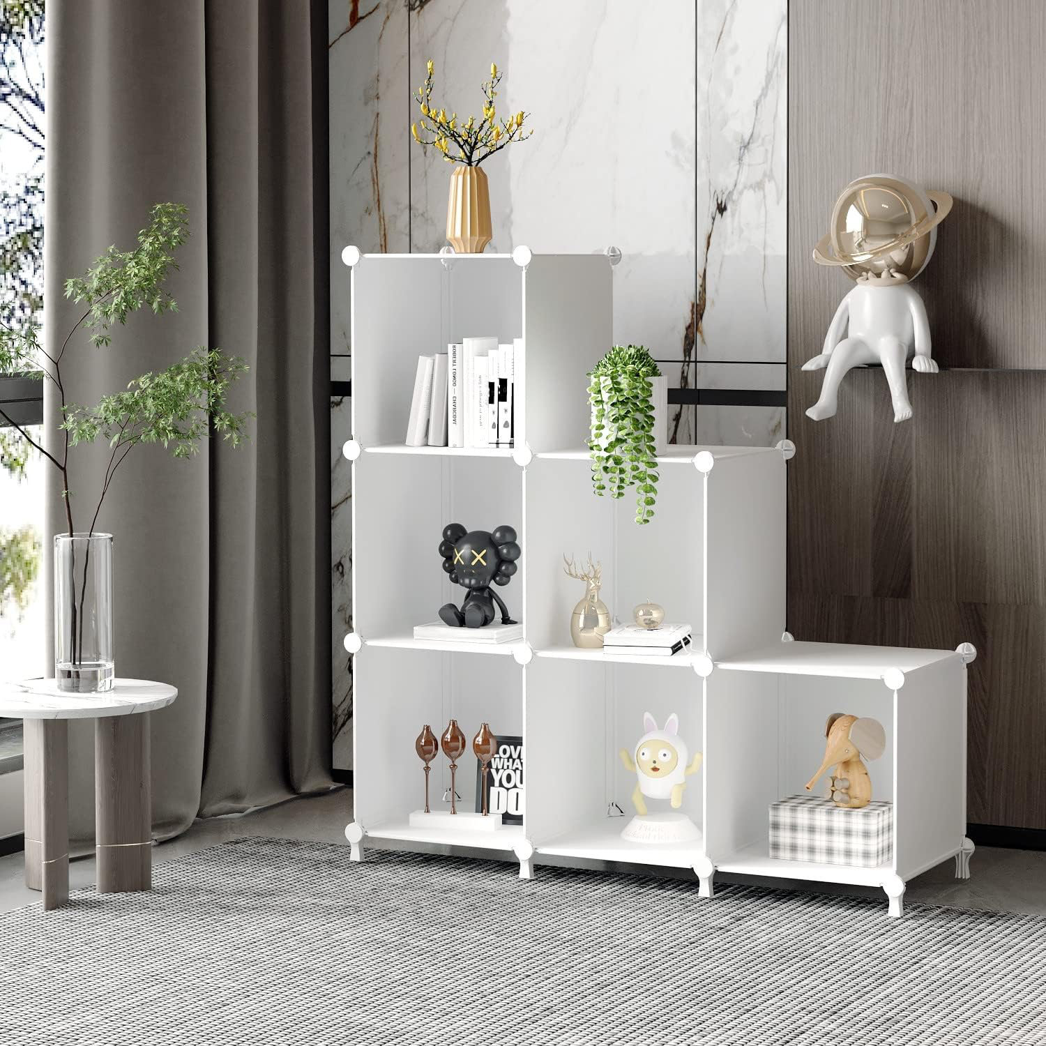 Rebrilliant Cube Storage Organizer, Storage Cubes Shelves Bookshelf, 6