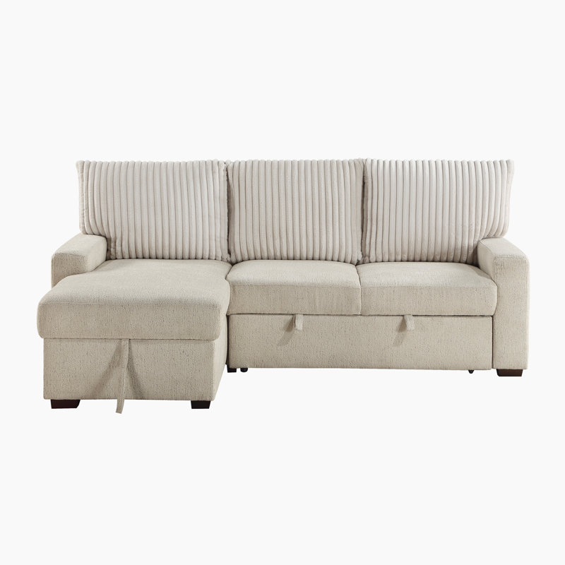 Corburn 86" W 2-Piece Upholstered Sleeper Sectional with Storage Chaise, Left Hand Facing