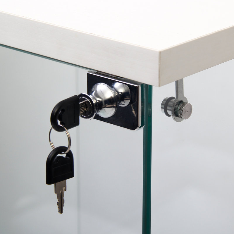 Vitrine en verre avec 3 tablettes, armoires à une porte