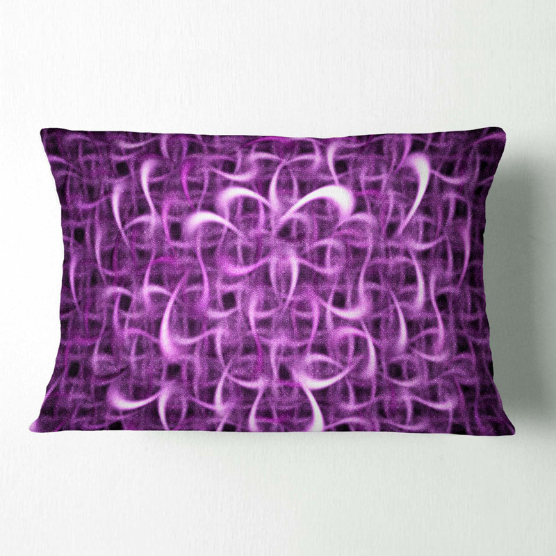 Motif aquarelle de fractale - Coussin décoratif imprimé abstrait, Mauve