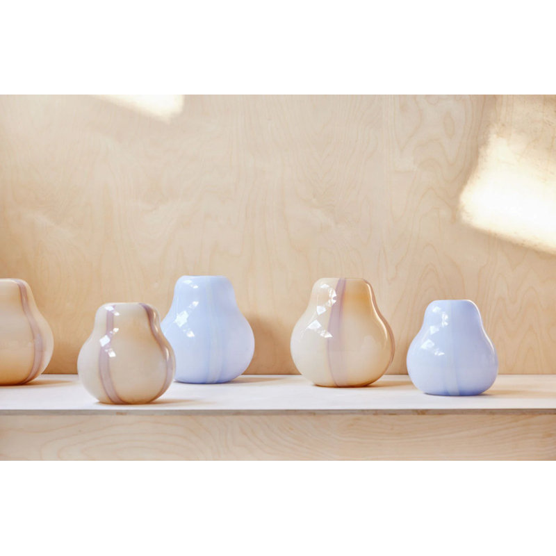 Kojo Glass Table Vase, 9.88" H x 9.57" W x 9.57" D, White/Lavender