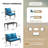 4 Pieces Patio Furniture Set w/loveseat,Coffe Table,Outdoor Conversation Metal Sofa with High Back and Thick Cushion,for Backyard,Garden-1070680983