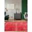 Tapis rouge en laine noué à la main de conception unique 2000S 6 pi 9 po x 10 pi 10 po Ojiugo